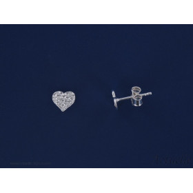 Earring Heart Hammered 6 mm