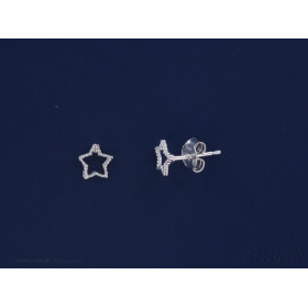 Earring Star Hammered&Openworked 6 mm