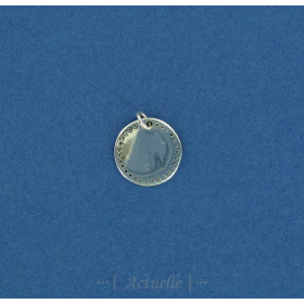 Medalla círcula puntos grabados 15mm