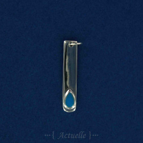 Pendentif barrette goutte turquoise