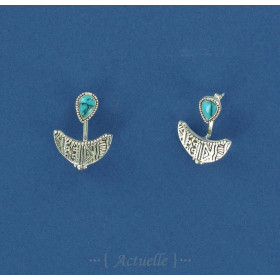 Ethnic drop and moon earring GP