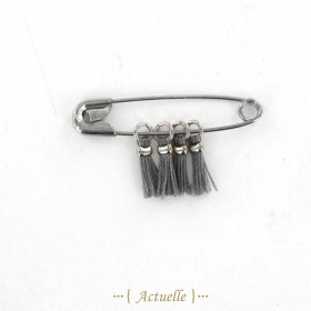 Mini pompon gris souris