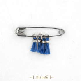 Mini pompon bleu gris