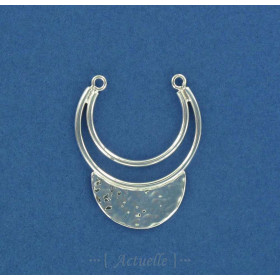 Hammered double crescent moon GP
