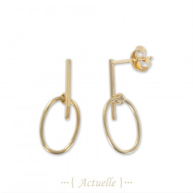 Earring round on rod