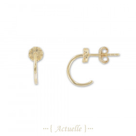 Opened hoop earrings small balls