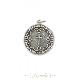 Pendentif ancien croix et boules