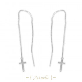 Pendientes cadena cruz
