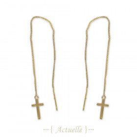 Pendientes cadena cruz