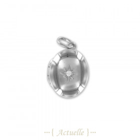 Pendentif cassolette oval étoile du nord CZ 20mm