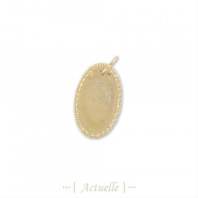 Pendentif oval à graver perlé