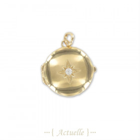 Pendentif cassolette étoile du nord serti Zirconium blanc