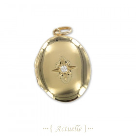 Pendentif cassolette oval étoile du nord CZ 25mm