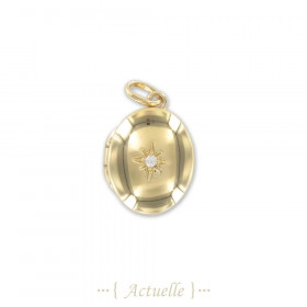 Pendentif cassolette oval étoile du nord CZ 20mm