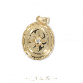 Colgante 3 estrellas north star CZ blanco