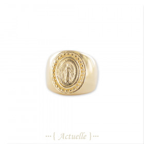 Anillo sello perlado virgin Maria