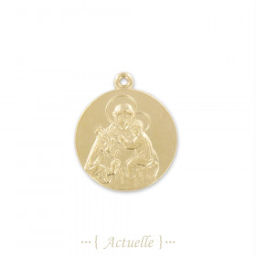 Colgante medalla religiosa y lily