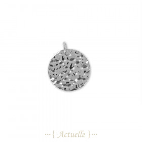 Médaille ronde martelée 15mm