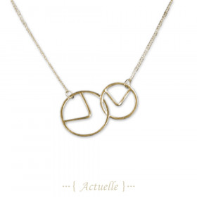 Curved bars and circles necklace