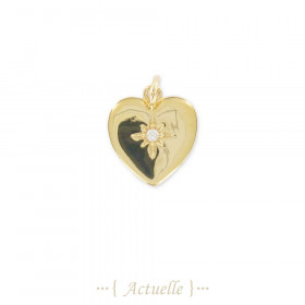 Heart pendant 15mm white CZ