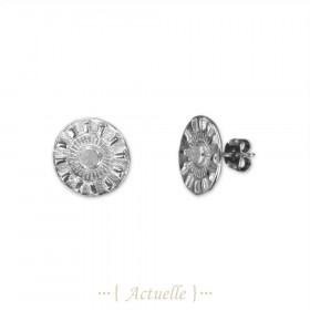 Moon stone indian round chip earring