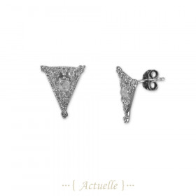 Pendientes chip indígena triángulo piedra de luna