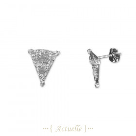 Moon stone triangle indian studs 3 earrings