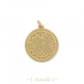 Pendentif ancien croix et boules