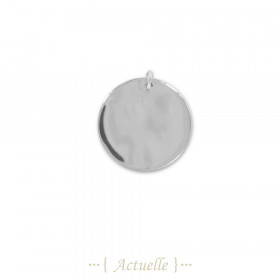 Pendentif pastille ronde lisse 27mm