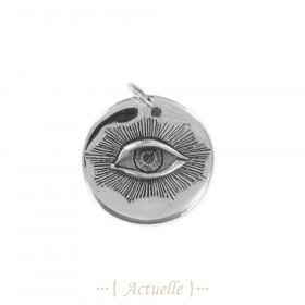 Pendentif rond œil gravé