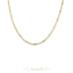 Necklace chain figaro rectangle 8 7,6x3 + 8mm