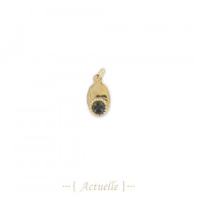 Pendentif ovale serti boules Onyx