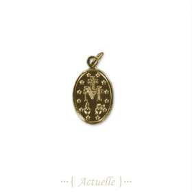 Colgante ovalado Virgen María 17mm