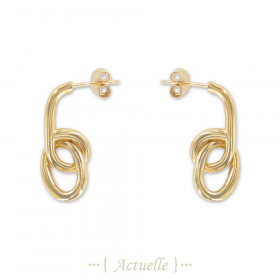 Hanging ring studs earrings