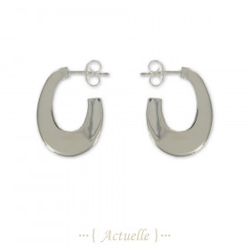 Hoop earrings open oval flat