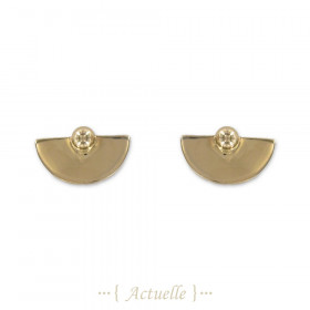 Ball semi circle studs earrings
