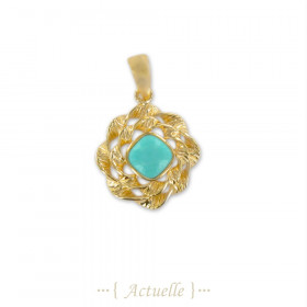 Pendant rose with black stone