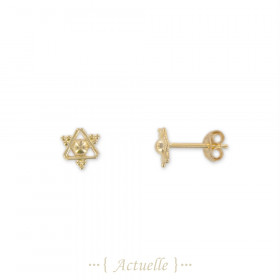 Earrings ball in triangle