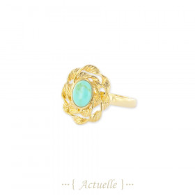 Ring oval rose and encrusted