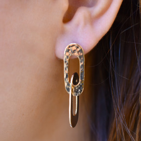 Hammered ovals studs earrings