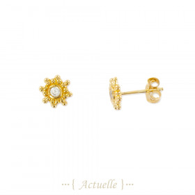 Earrings star CZ 8 sides