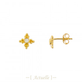 Earrings star CZ balls