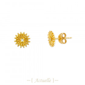 Earrings flower zirconium