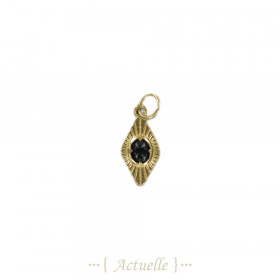 Petit pendentif losange serti noir