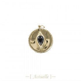 Colgante circulo perlado gota Onyx