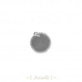 Beaded round pendant 15mm