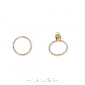 Earrings circles pearl 15mm