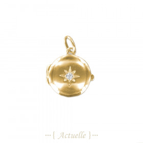 Pendentif médaillon photo étoile du nord CZ