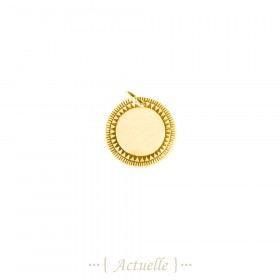 Ethnic engraving round pendant 15mm