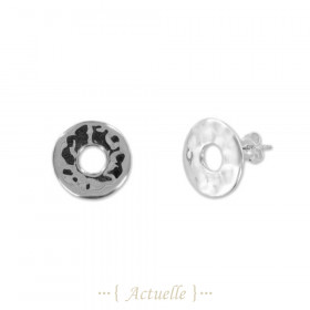 BO puce rondelle martelée 15mm